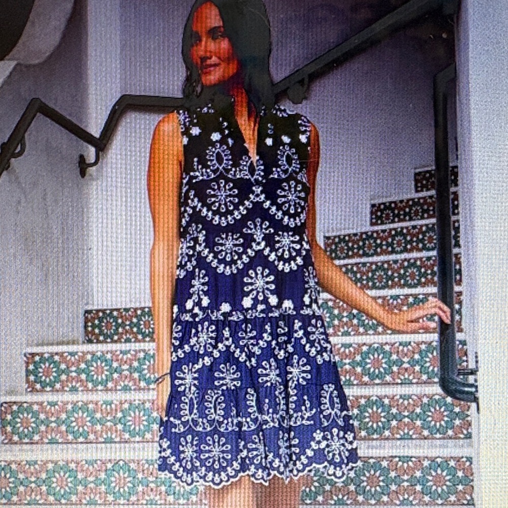 Karen Kane Navy and White Floral Mini Dress